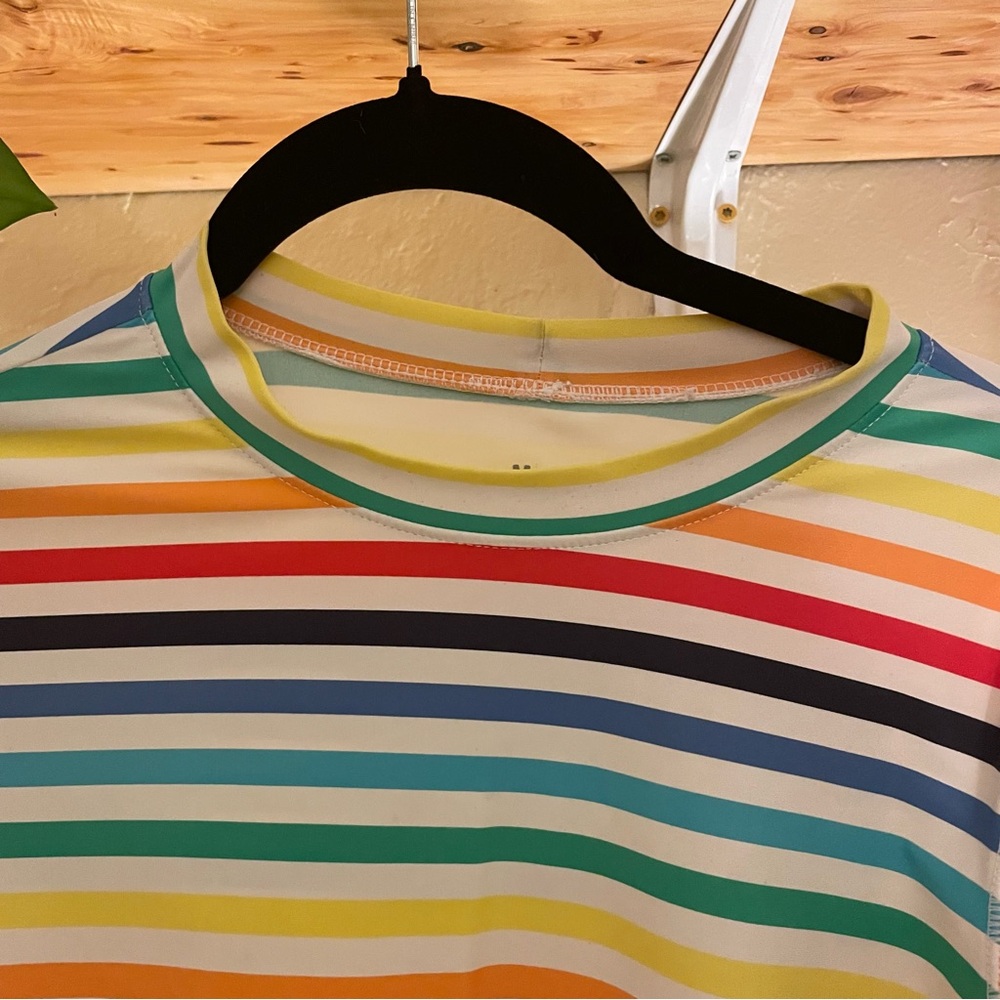Primary Multicolor Striped Rashguard/Swim Shirt - Picture 3 of 5